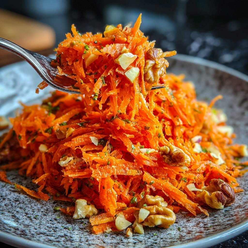Karotten Salat Mit Apfel Und Nüssen