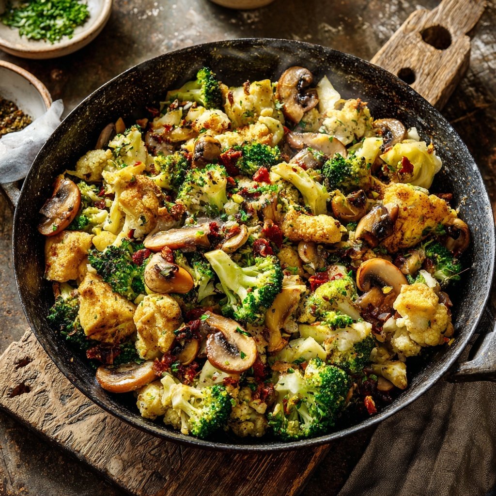 Brokkoli Pfanne Mit Pilzen