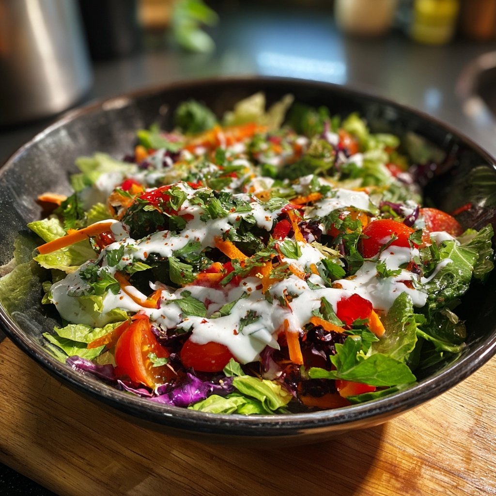 Grüner Salat Zum Grillen Mit Joghurt Dressing