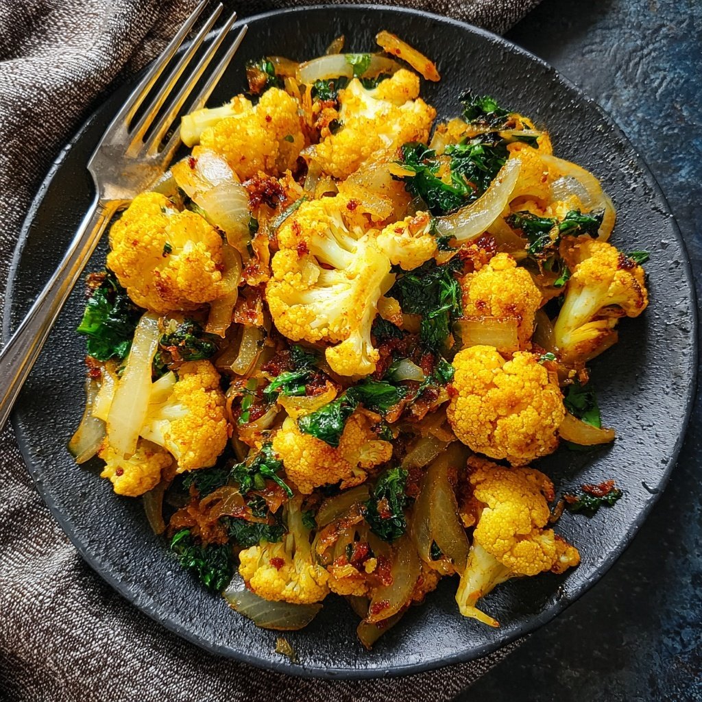 Blumenkohl Pfanne Mit Curry Gewürz