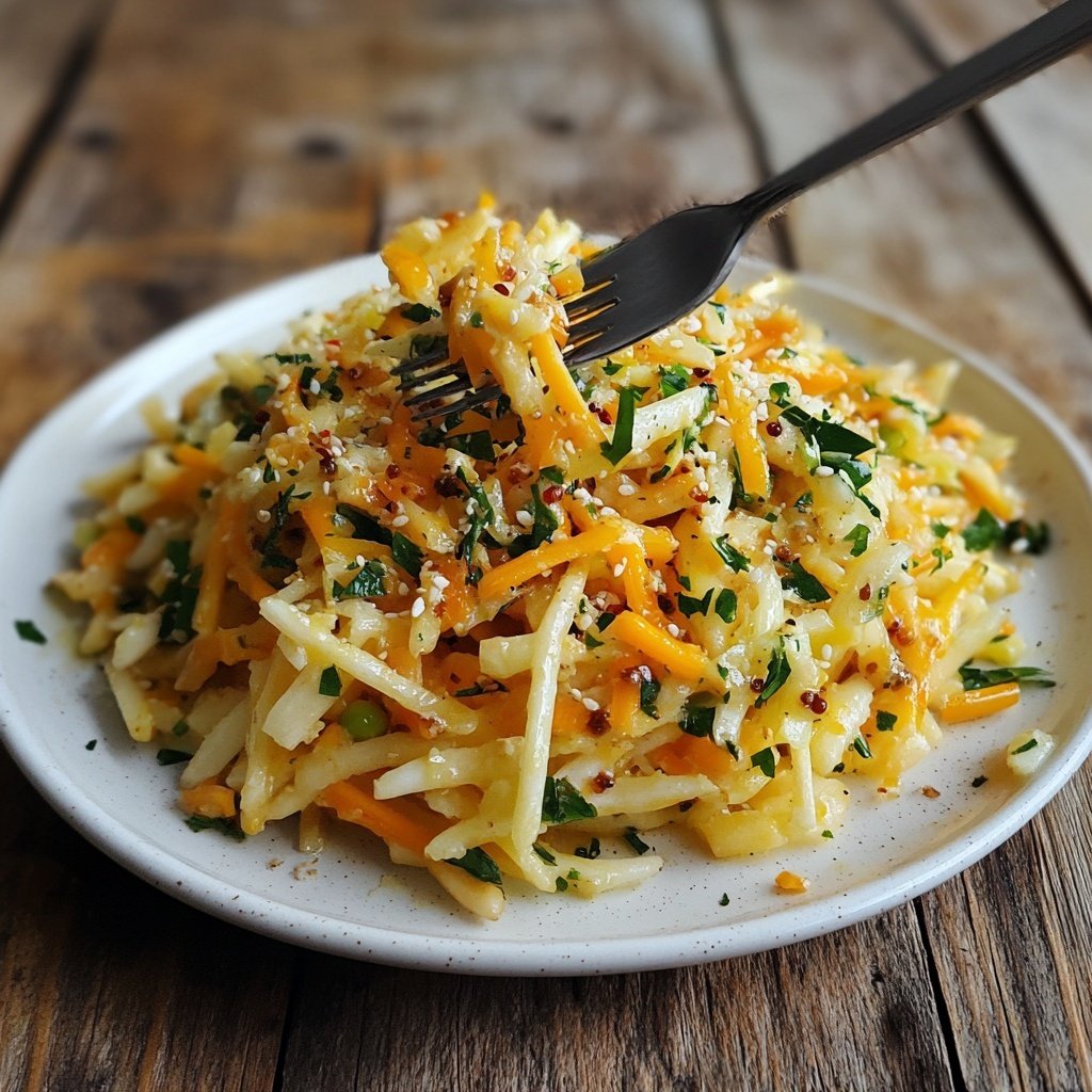 Chinakohl-Salat mit Mais und Honig-Senf-Dressing