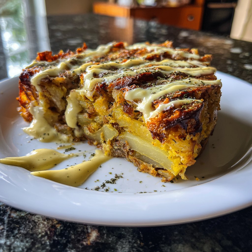 Kartoffelauflauf mit Senfsauce