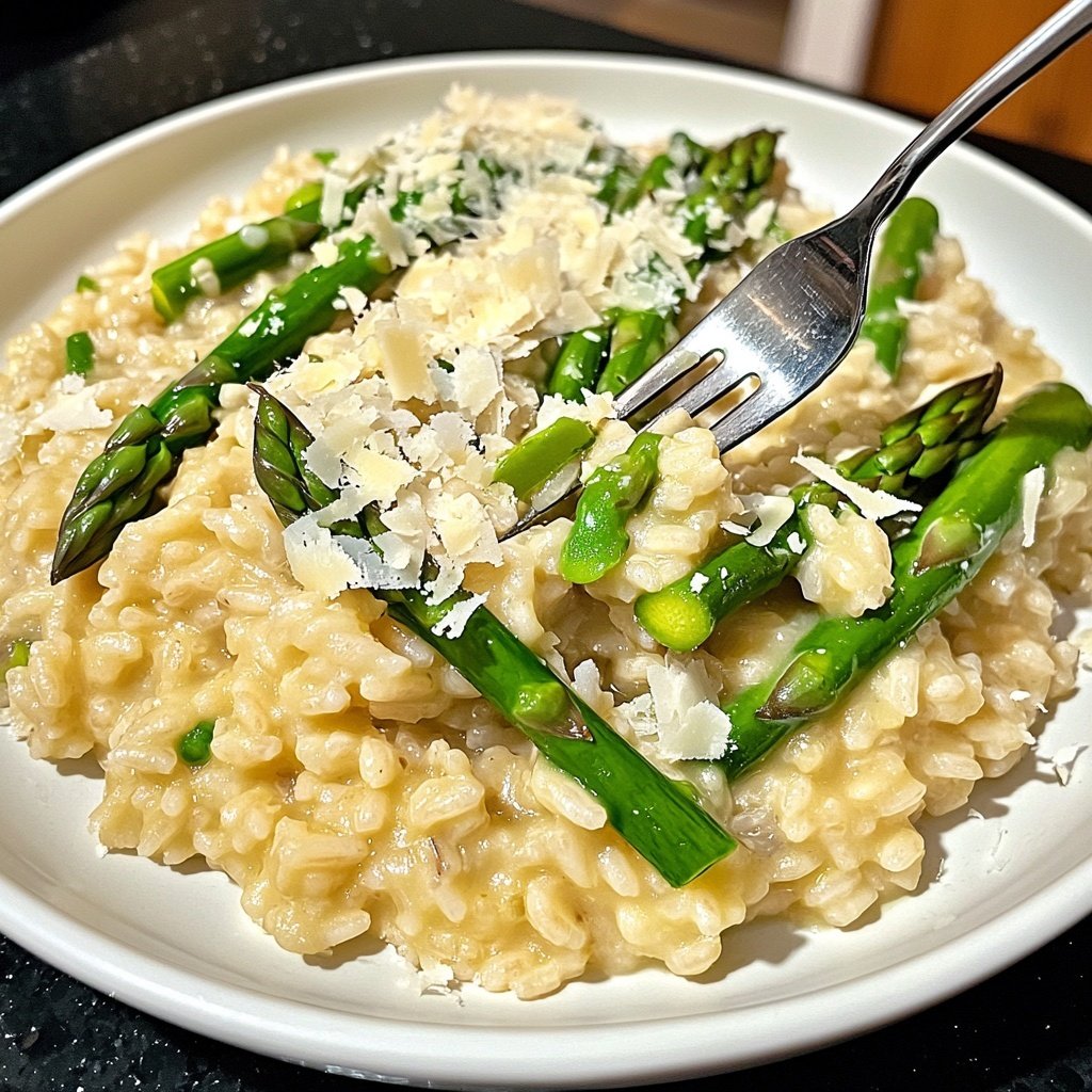 Risotto mit grünem Spargel