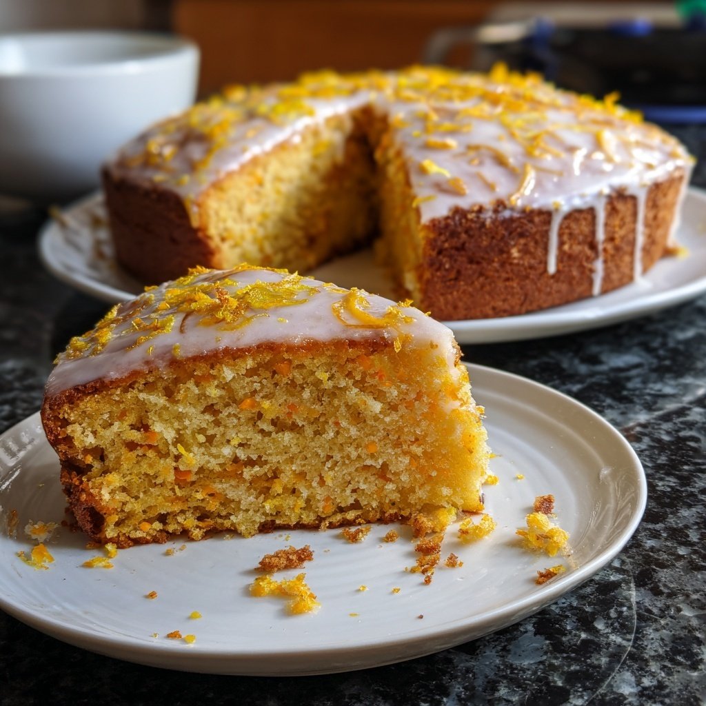 Karottenkuchen Mit Zitronen Glasur