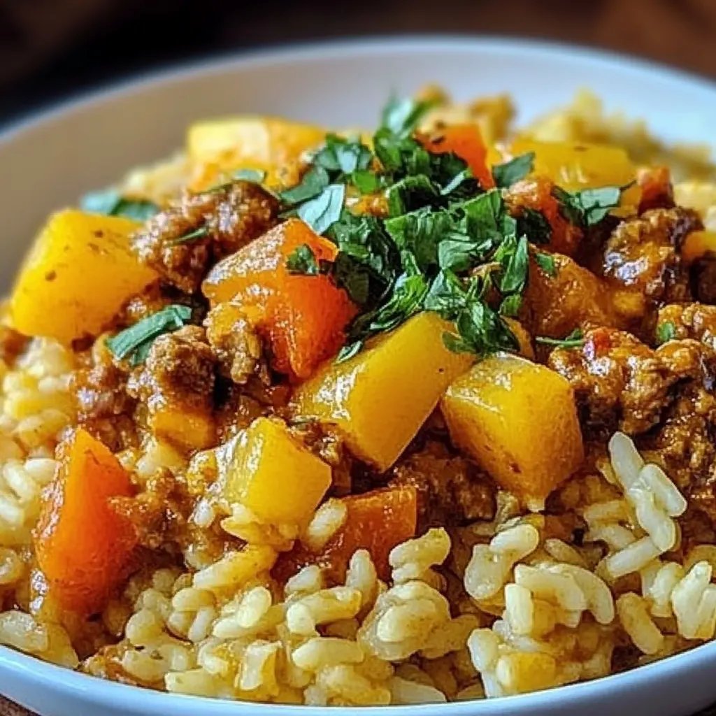 Curryreis mit Hackfleisch