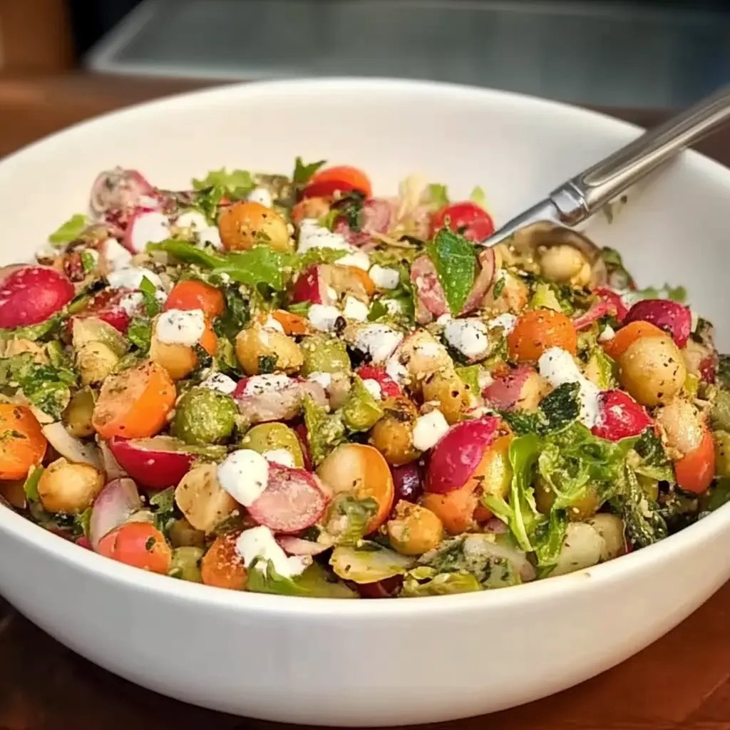 Rosenkohlsalat mit Hülsenfrüchten