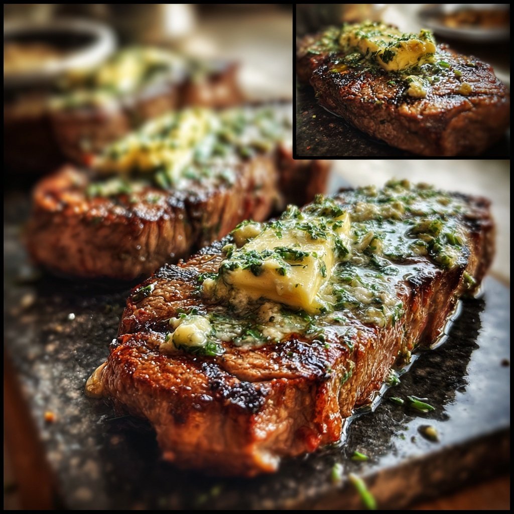 Gegrilltes Steak Mit Kräuterbutter